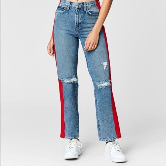 Carmar Ursula Red Stripe Jeans Size 27 - Picture 1 of 6